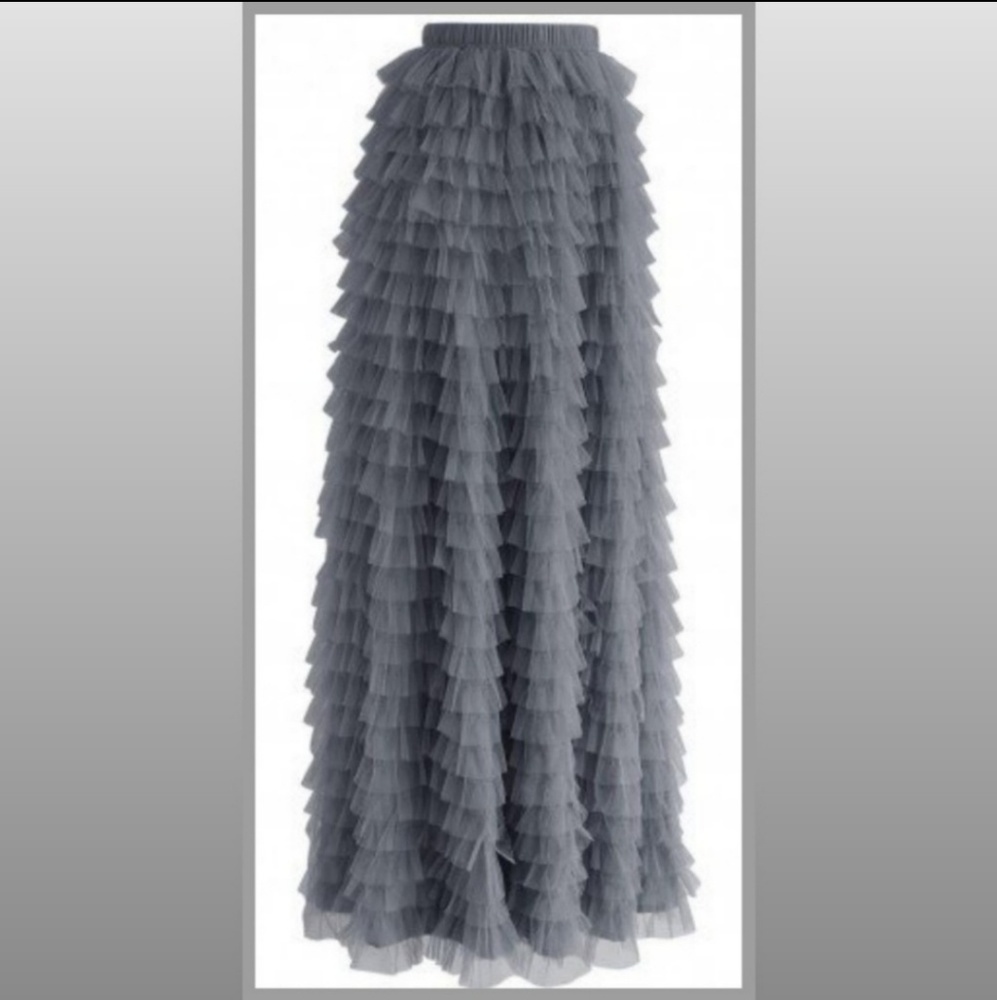 Queen of the Night Maxi Skirt layers of Lace on Lace - Picture 3 of 3
